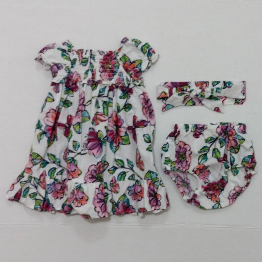 Dress ,Diaper Cover & Headband Kids  Made With Love By Place..... Size 6…